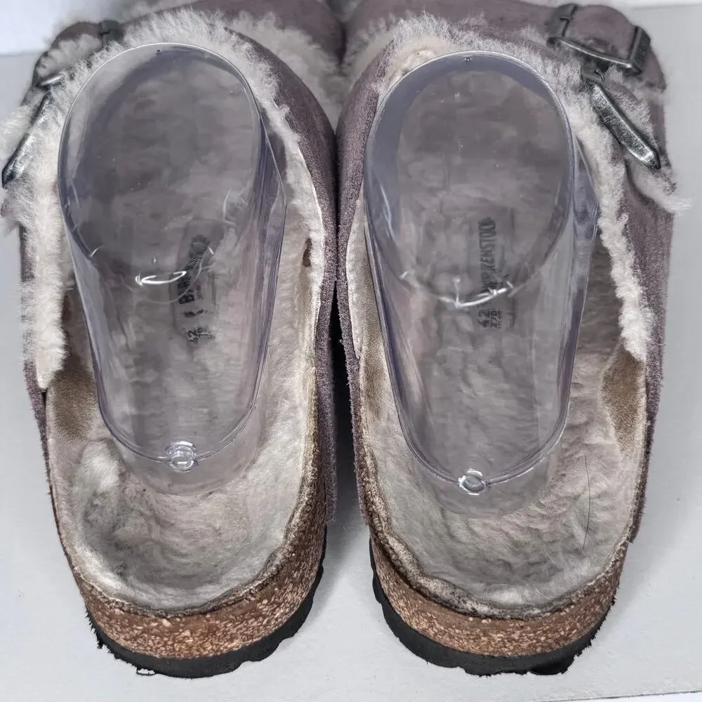 Birkenstock Arizona Shearling Suede Sandals Taupe Brown EU 42 US Men’s 9-9.5